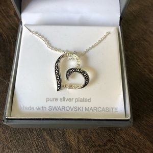 Swarovski and Silver heart pendant necklace